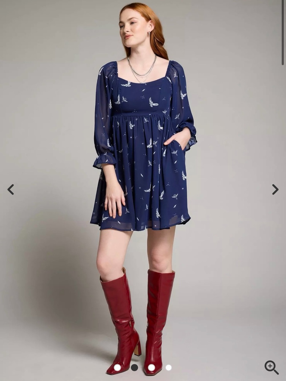 Her Universe Harry Potter Hedwig Navy Blue Mini Dress